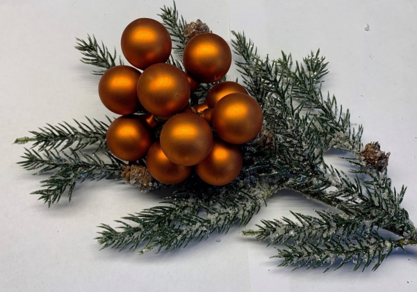 Weihnachtskugel / Spiegelbeere bronze matt
